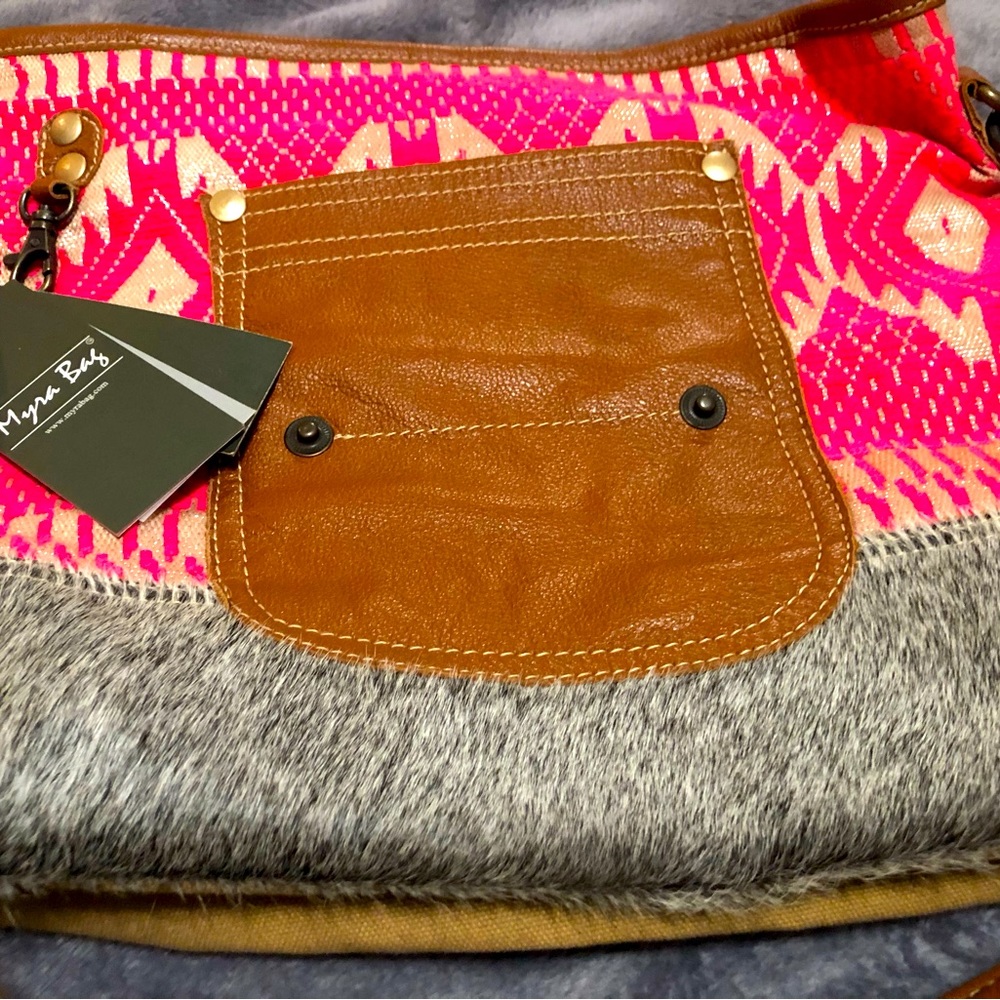 Myra Bag Pink and Brown Patterned Bag